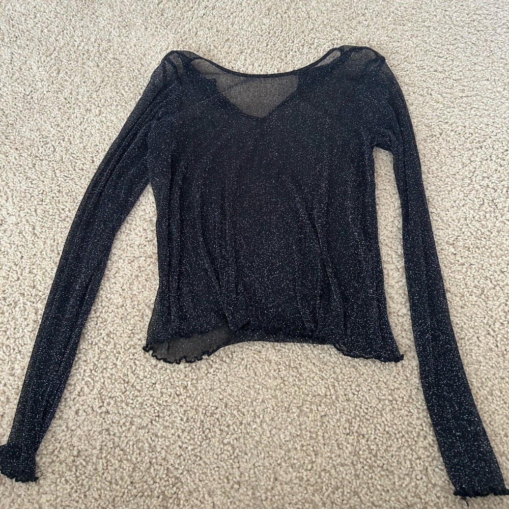 black sparkly see through shirt!